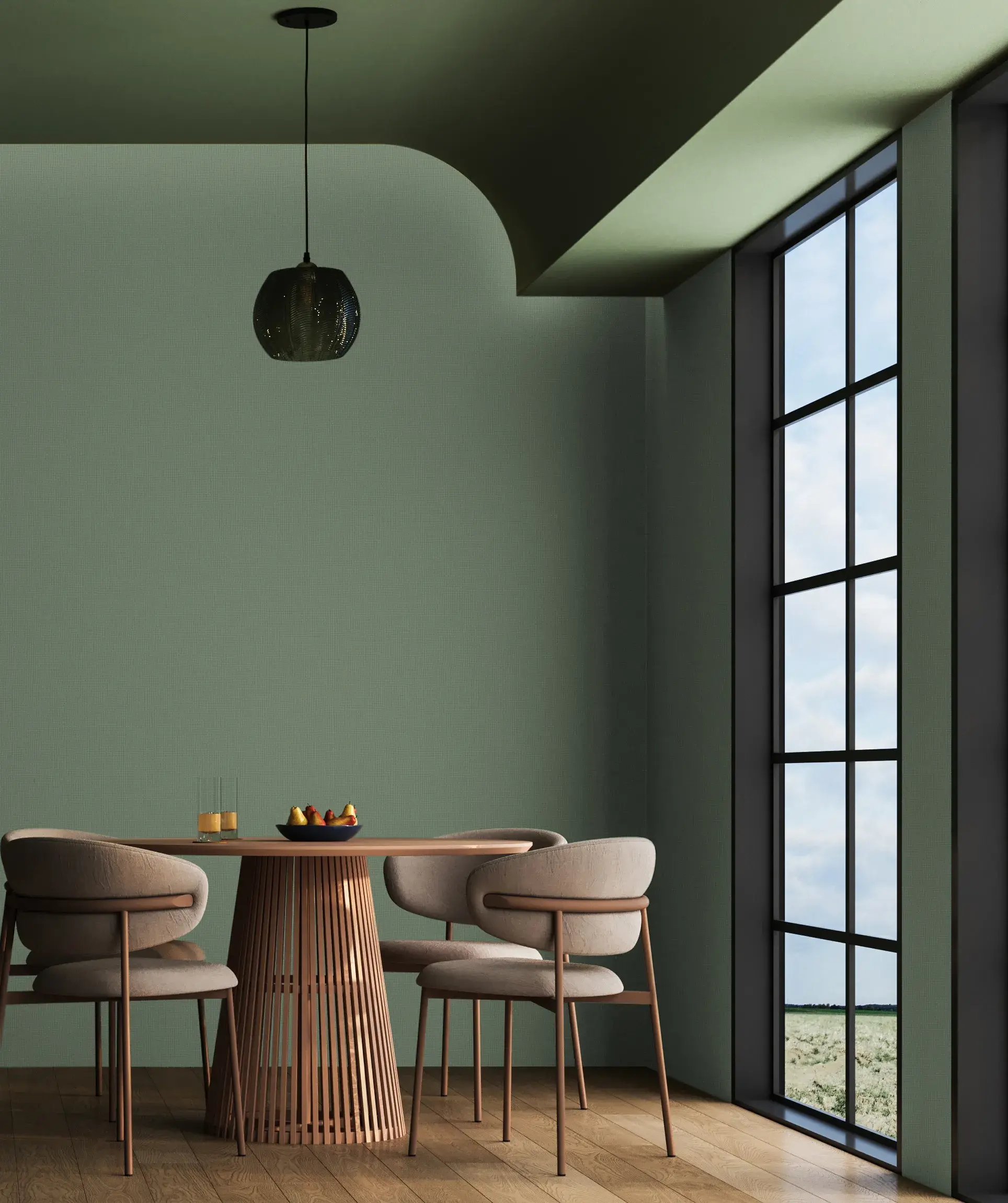 Green Embossed Wallpaper – Natural Elegance (24203-9)